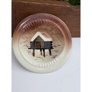 Vintage Sascha Brastoff Pottery Bowl Alaska Series Post House Frontier